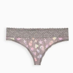 NWT Torrid grey skull thong panty size 3